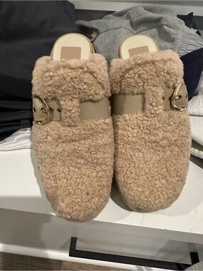 Dolce Vita Faux Shearling Slide in Beige
